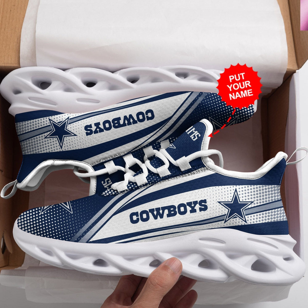 Dallas Cowboys Custom Personalized Max Soul Sneakers M28