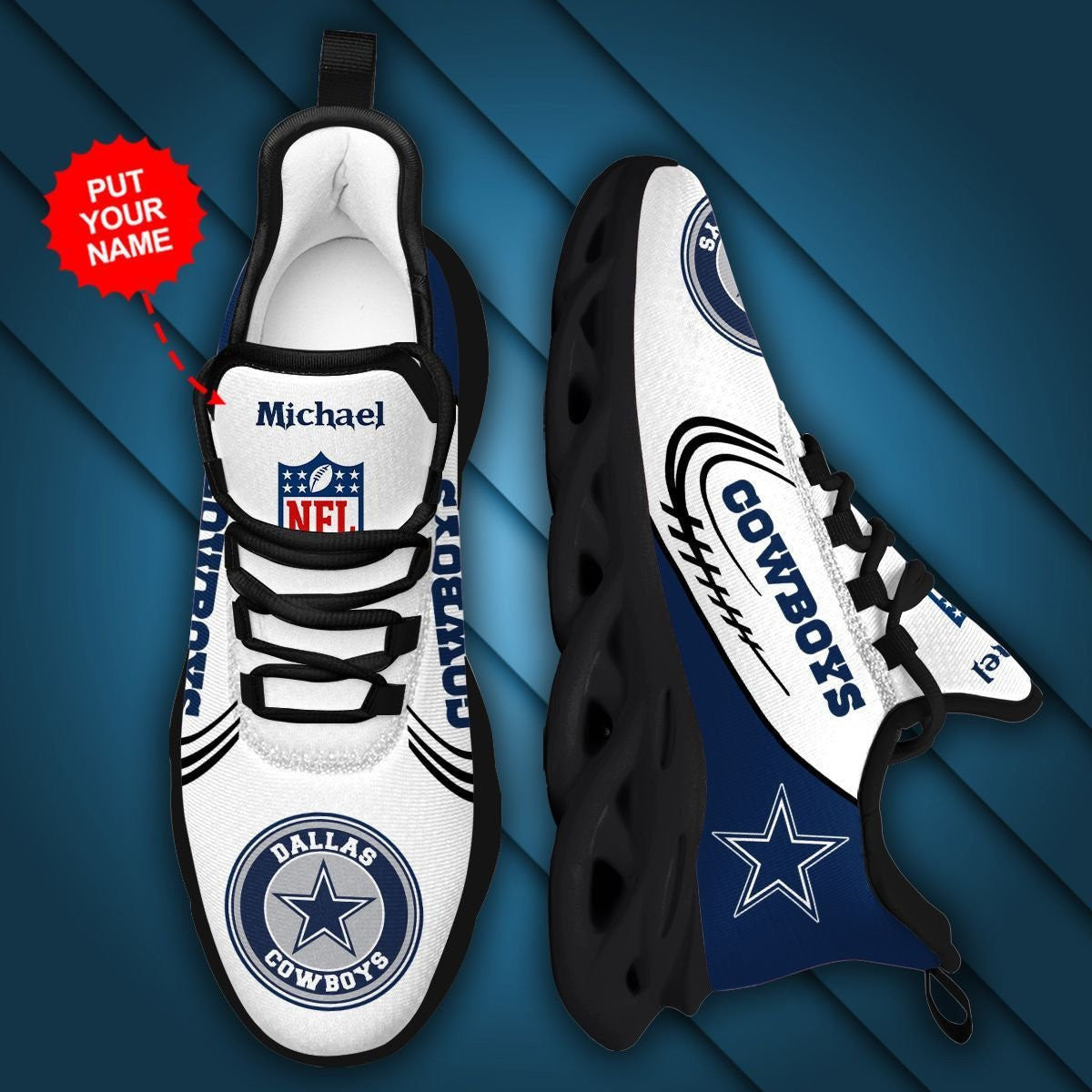 Dallas Cowboys PERSONALIZED MAX SOUL SHOES M19