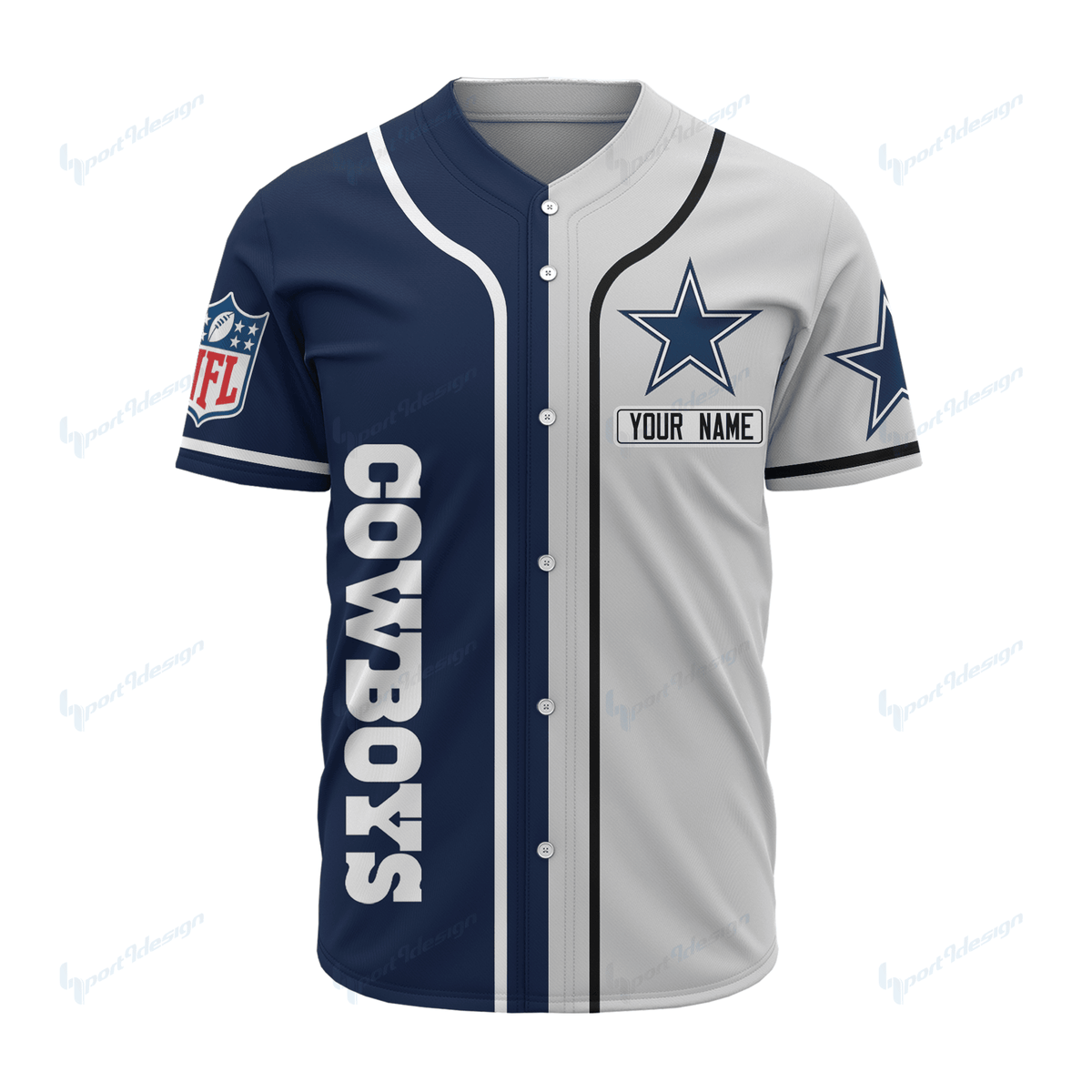 Dallas Cowboys Personalized Baseball Jersey 520