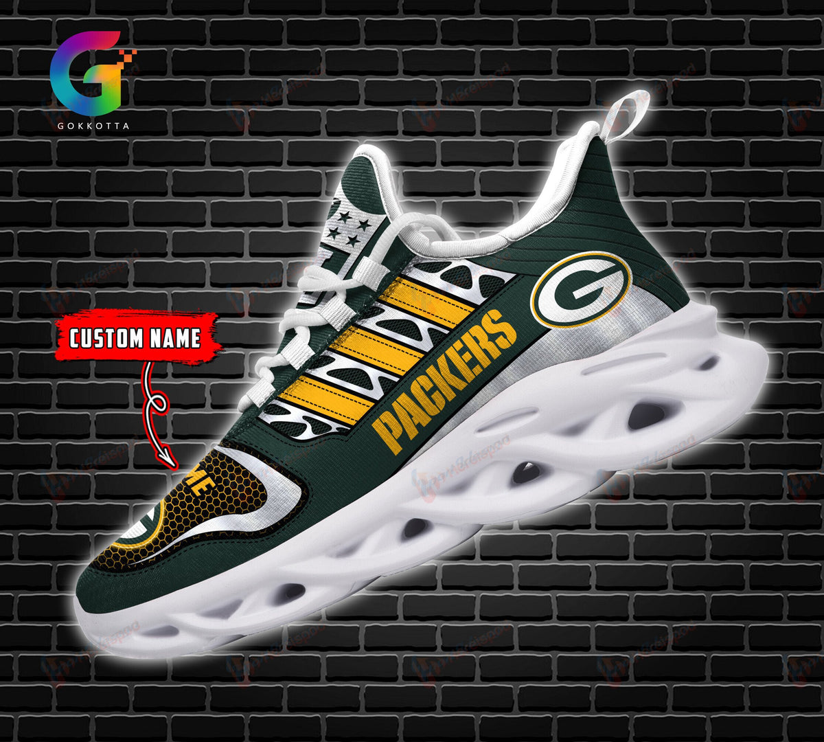 Green Bay Packers Personalized Yezy Running Sneakers 235