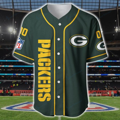 Green Bay Packers Personalized Baseball Jersey BG187