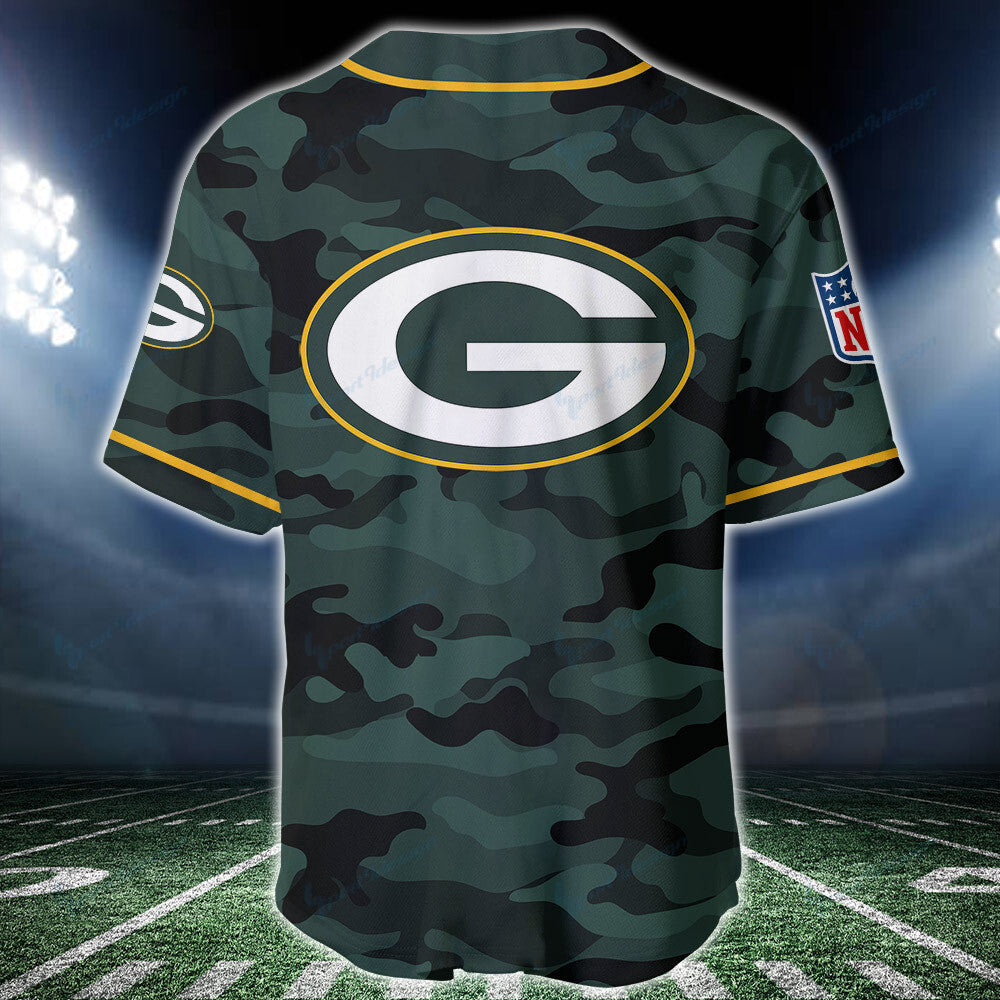Green Bay Packers Personalized Baseball Jersey BG228