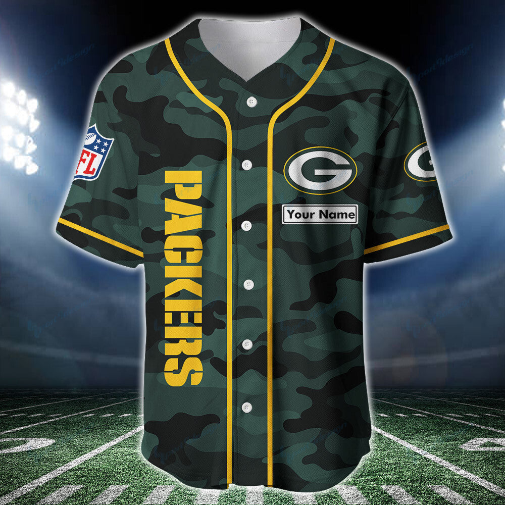 Green Bay Packers Personalized Baseball Jersey BG228