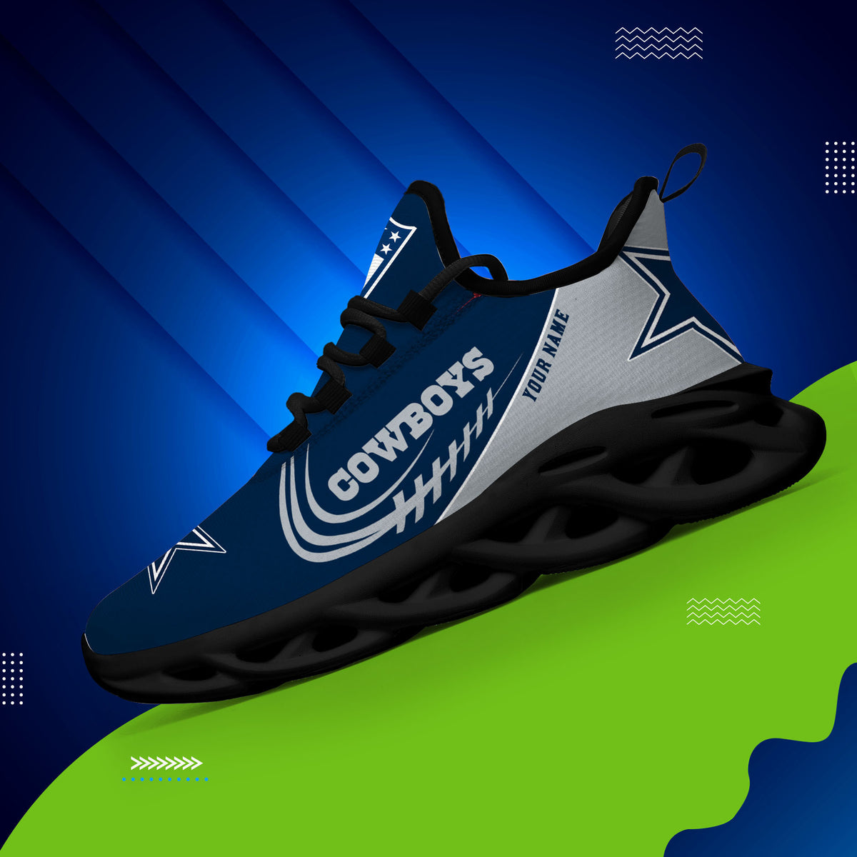 Dallas Cowboys -PERSONALIZED MAX SOUL SHOES DS006