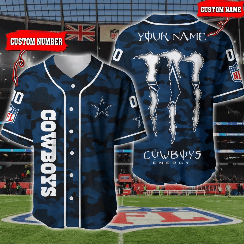 DALLAS COWBOYS PERSONALIZED BASEBALL JERSEY BG108