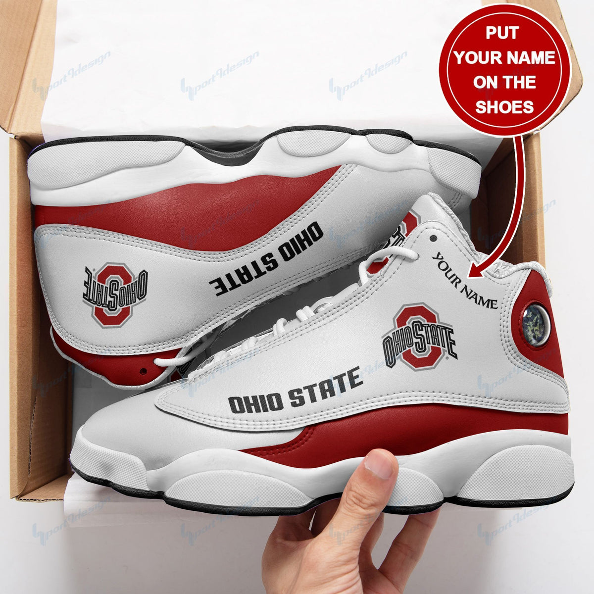 Ohio State Buckeyes Personalized Air JD13 Sneakers 026