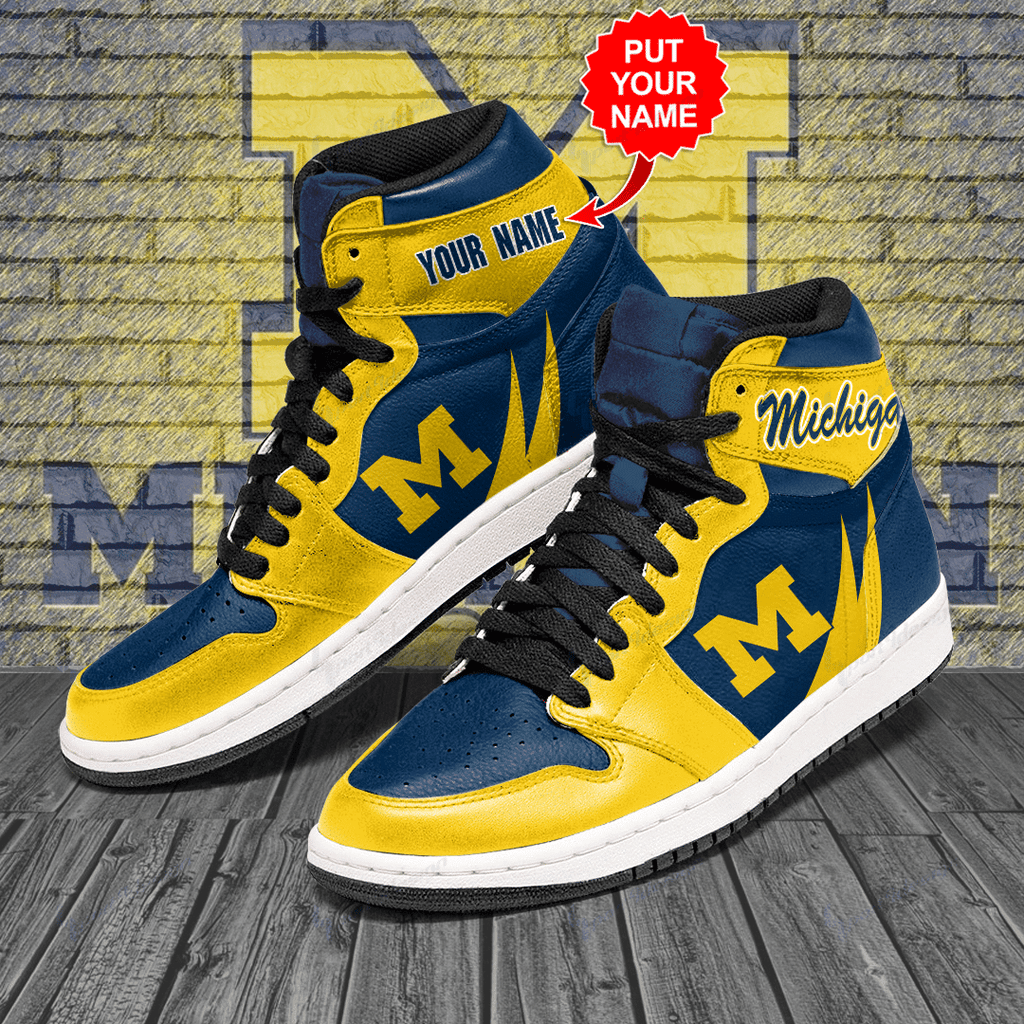 Michigan Wolverines Personalized Custom Jshoes 84