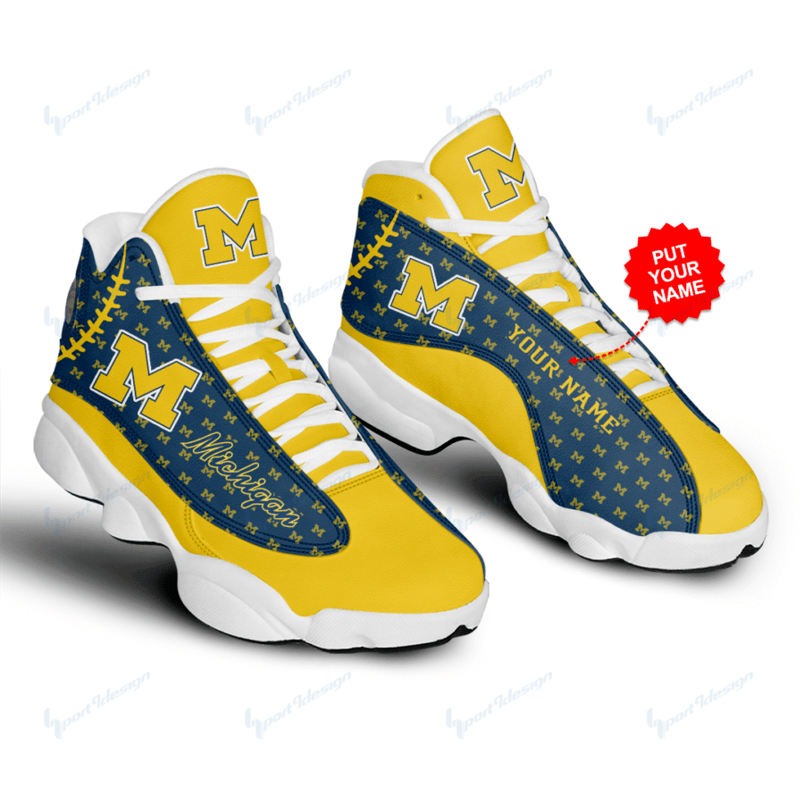 Michigan Wolverines Personalized AJD13 Sneakers 05