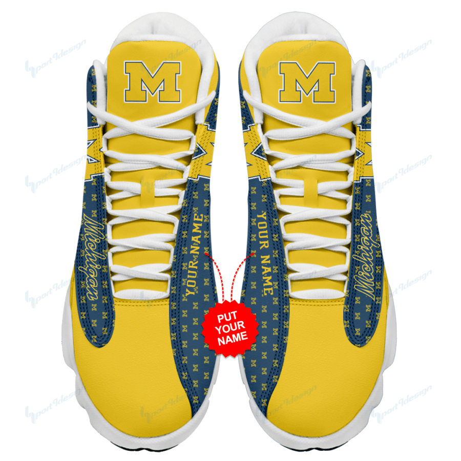 Michigan Wolverines Personalized AJD13 Sneakers 05
