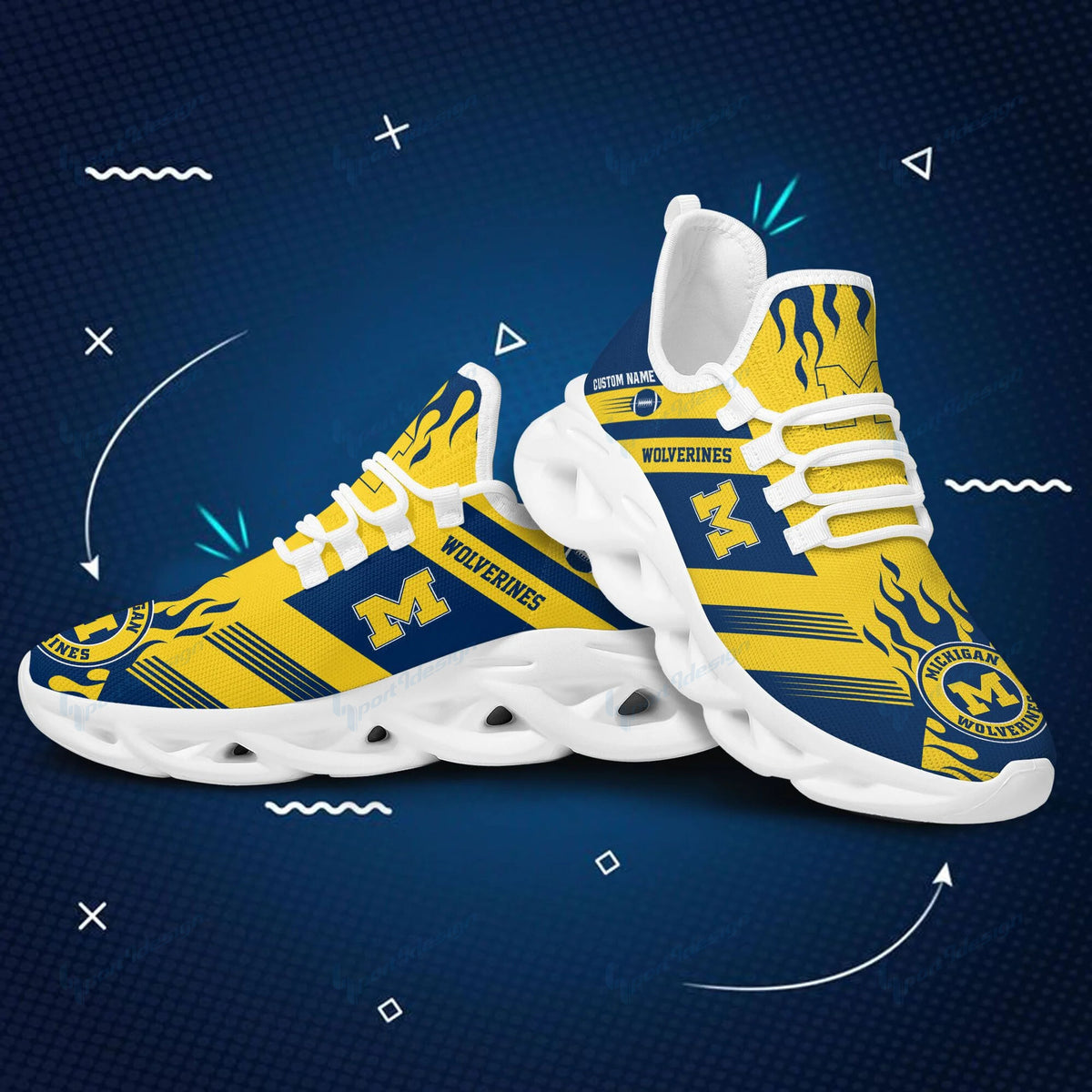 Michigan Wolverines Personalized Yezy Running Sneakers BB599