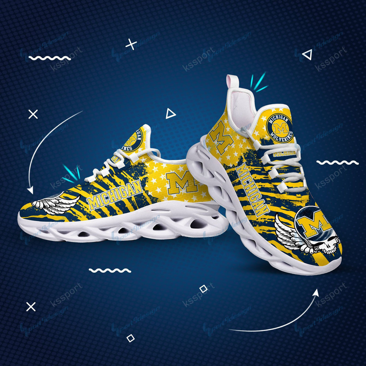 Michigan Wolverines Yezy Running Sneakers BB747