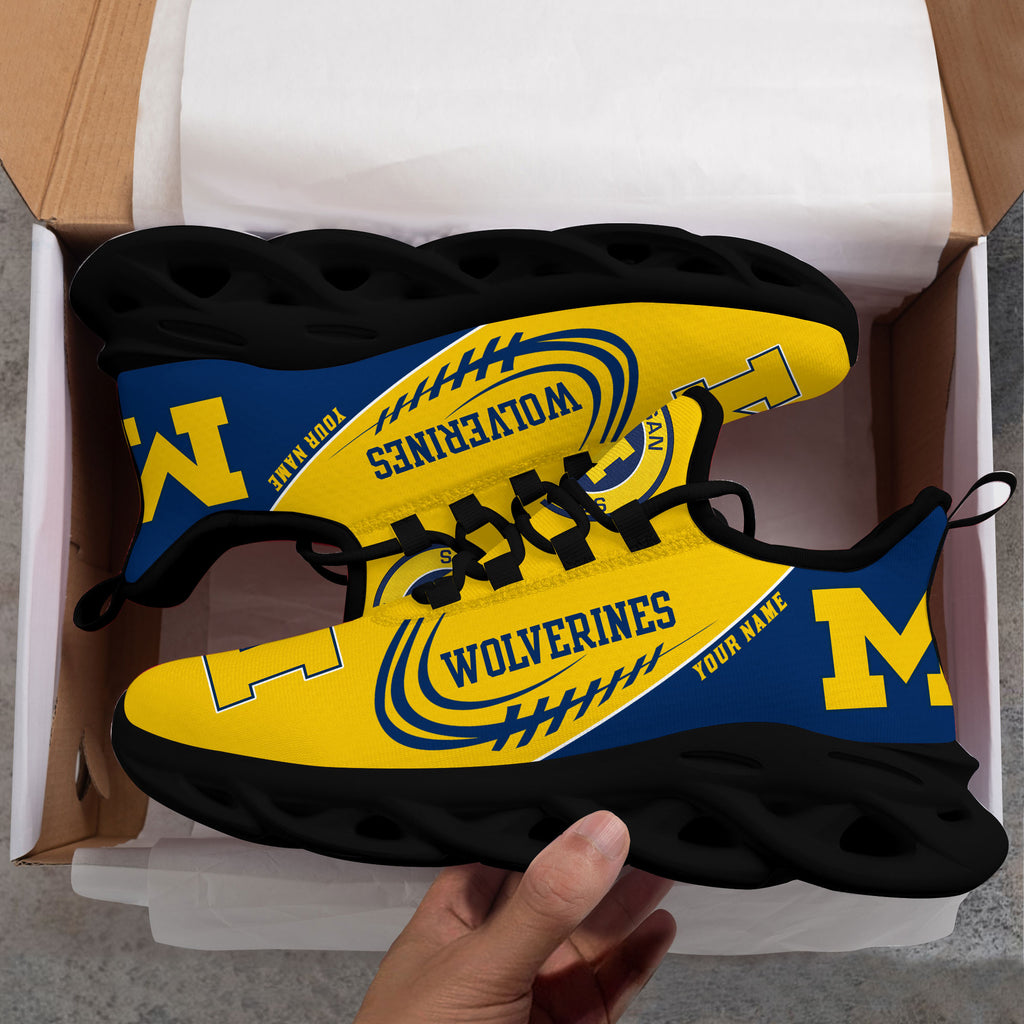 Michigan Wolverines Personalized Max Soul Sneakers MC589