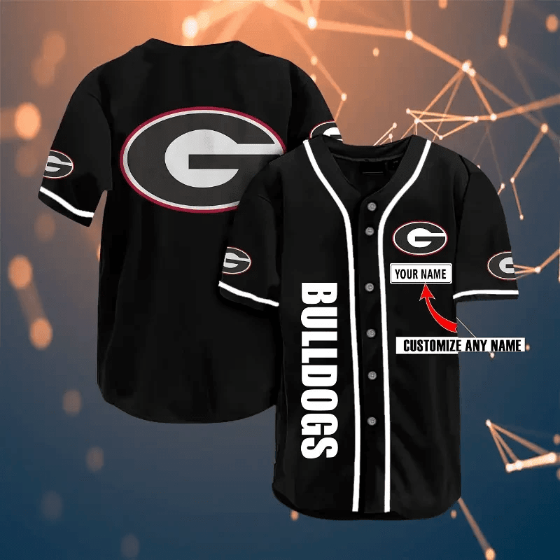 Georgia Bulldogs Personalized Baseball Jersey BU2155
