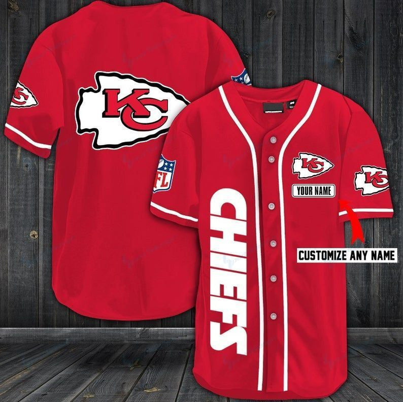 Kansas City Chiefs Personalized Baseball Jersey Shirt 34