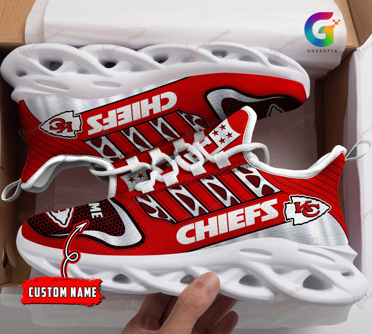 Kansas City Chiefs Personalized MAX SOUL SHOES 187