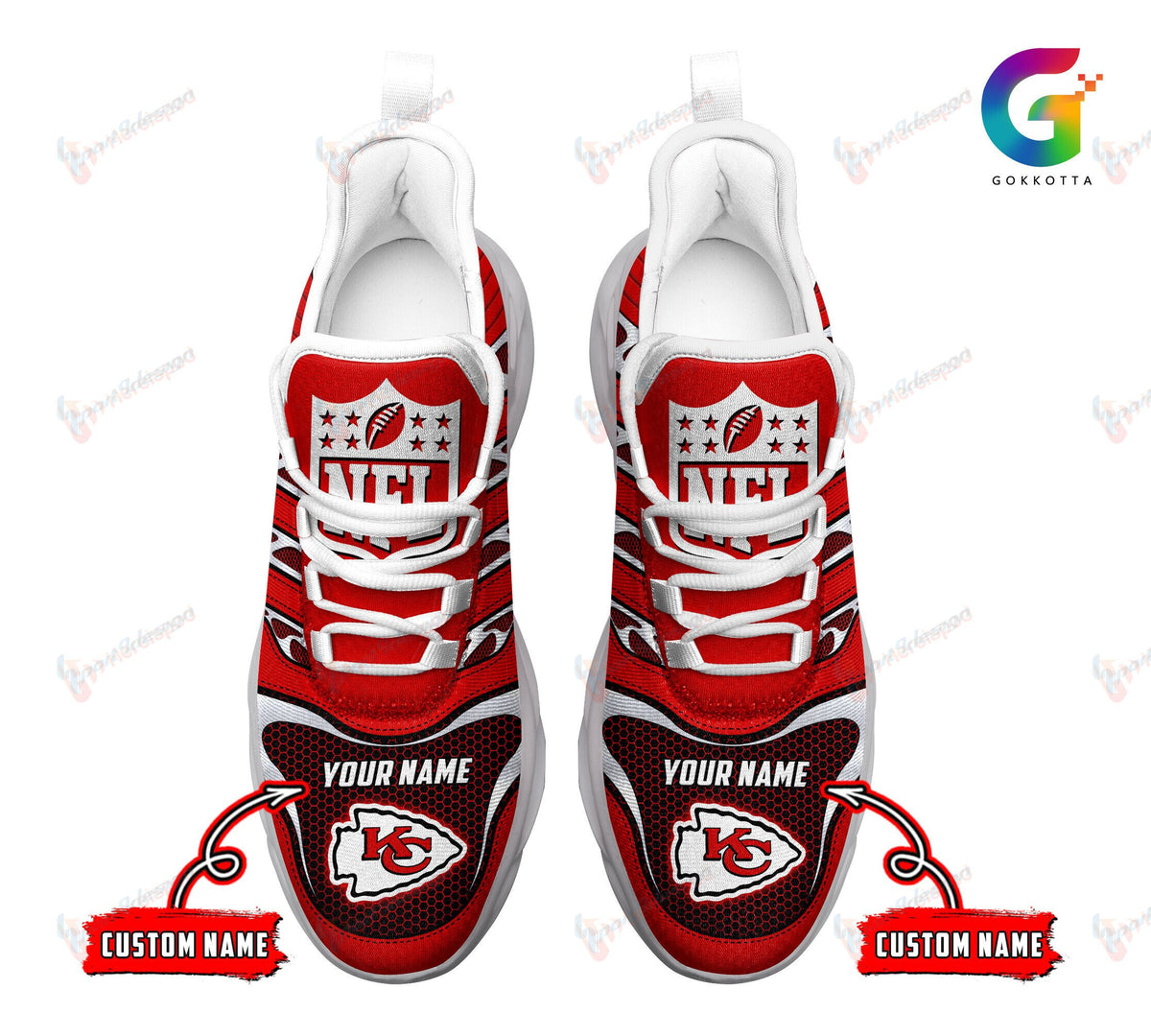 Kansas City Chiefs Personalized MAX SOUL SHOES 187