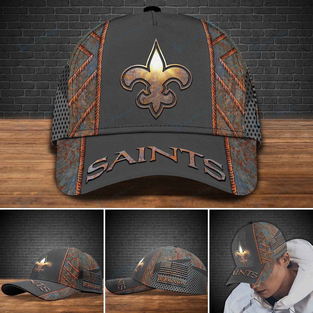 New Orleans Saints Personalized Classic Cap BG197
