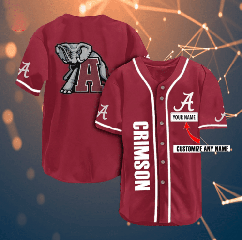 Alabama Crimson Tide Personalized Baseball Jersey Shirt 669