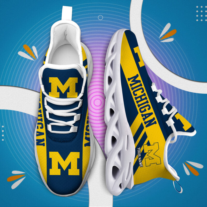 Michigan Wolverines Personalized Max Soul Sneakers MC222