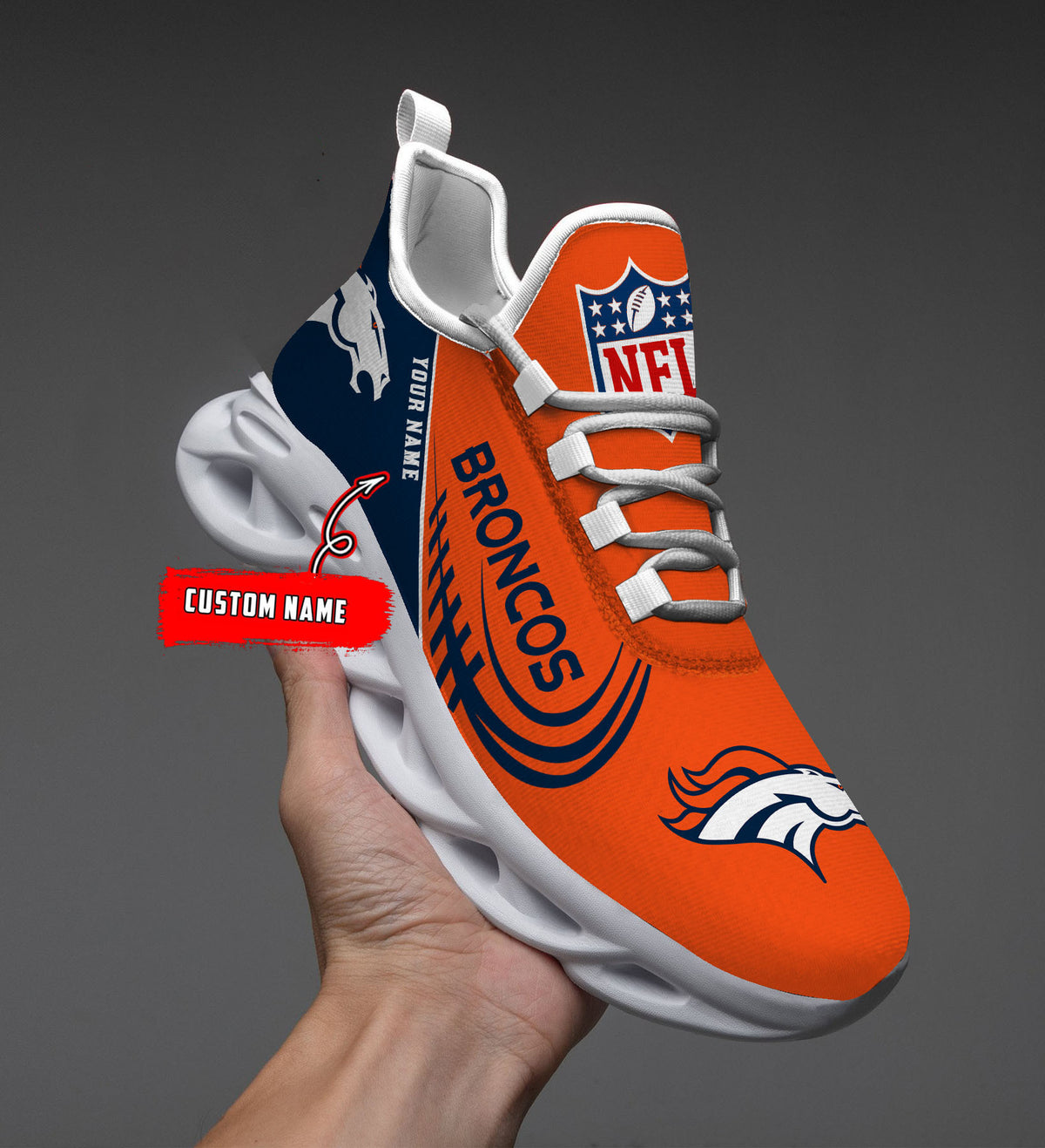 Custom Name – Denver Broncos -PERSONALIZED MAX SOUL SHOES BCDS006