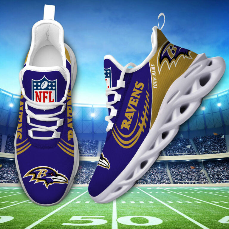Custom Name – Baltimore Ravens -PERSONALIZED MAX SOUL SHOES