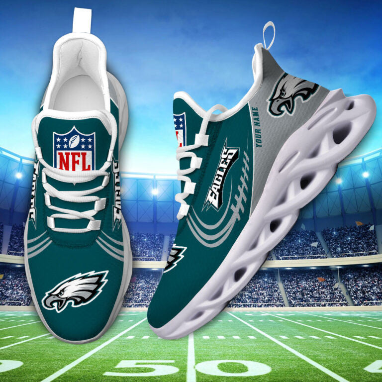 Custom Name -Philadelphia Eagles -PERSONALIZED MAX SOUL SHOES D006