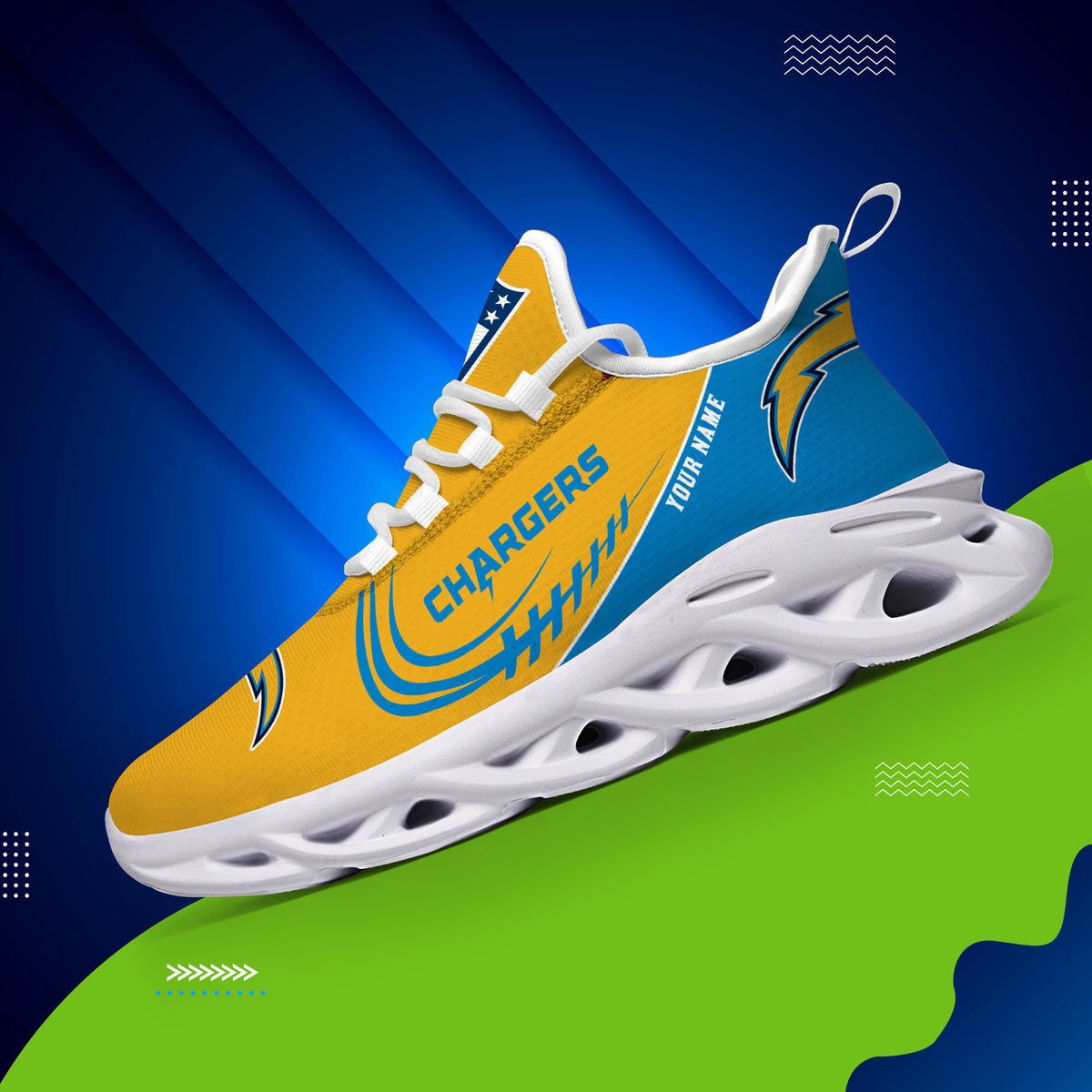 Custom Name – Los Angeles Chargers -PERSONALIZED MAX SOUL SHOES