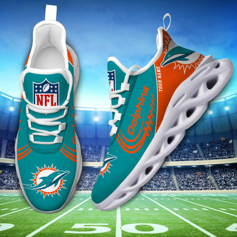 Custom Name – Miami Dolphins -PERSONALIZED MAX SOUL SHOES