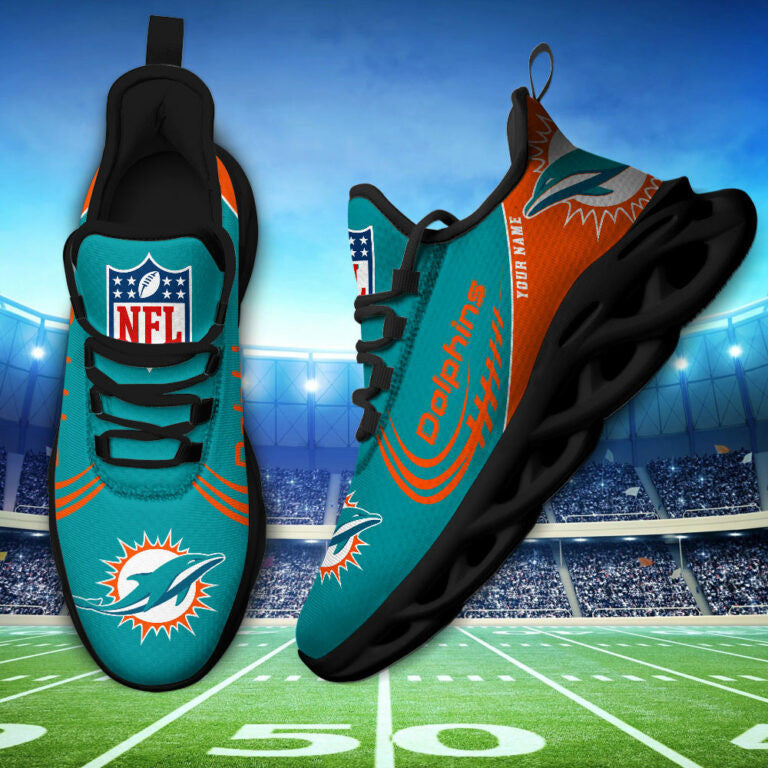 Custom Name – Miami Dolphins -PERSONALIZED MAX SOUL SHOES