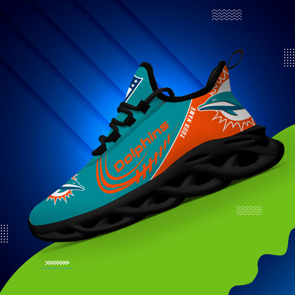 Custom Name – Miami Dolphins -PERSONALIZED MAX SOUL SHOES