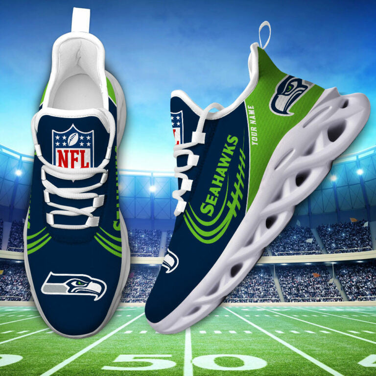 Custom Name – Seattle Seahawks -PERSONALIZED MAX SOUL SHOES