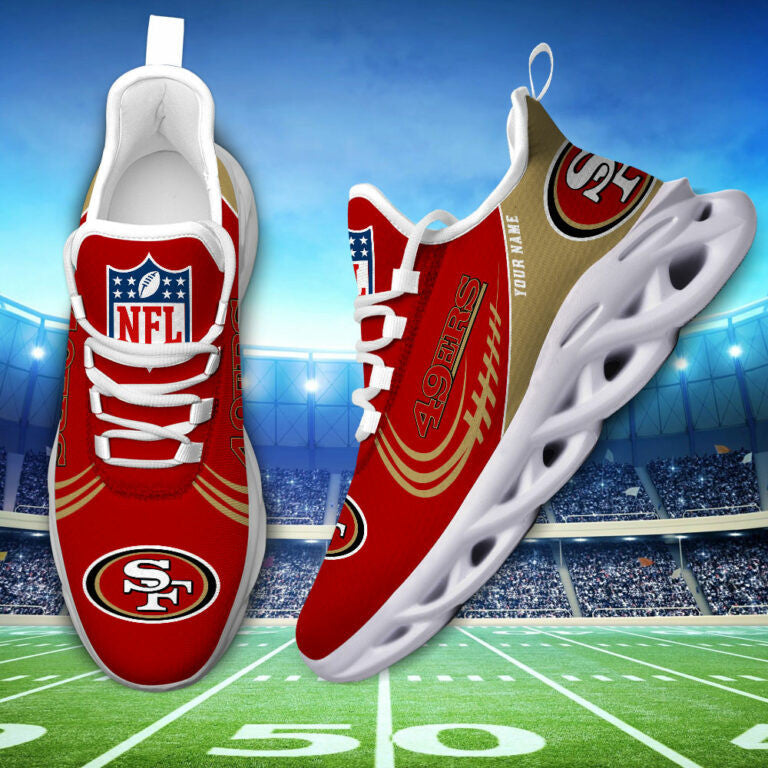 Custom Name – San Francisco 49ers-PERSONALIZED MAX SOUL SHOES