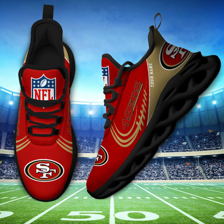 Custom Name – San Francisco 49ers-PERSONALIZED MAX SOUL SHOES