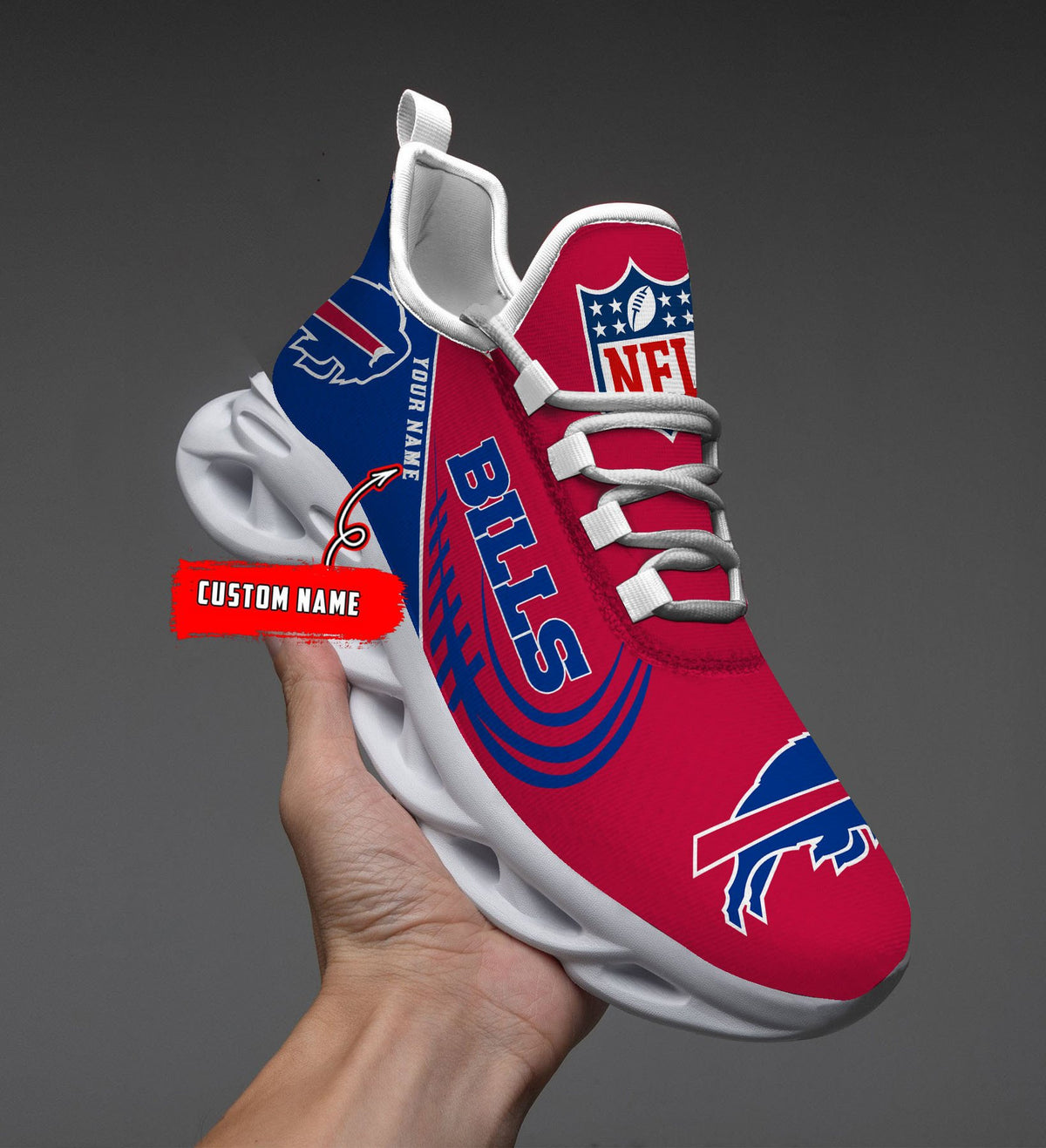 Custom Name-Buffalo Bills-PERSONALIZED MAX SOUL SHOES