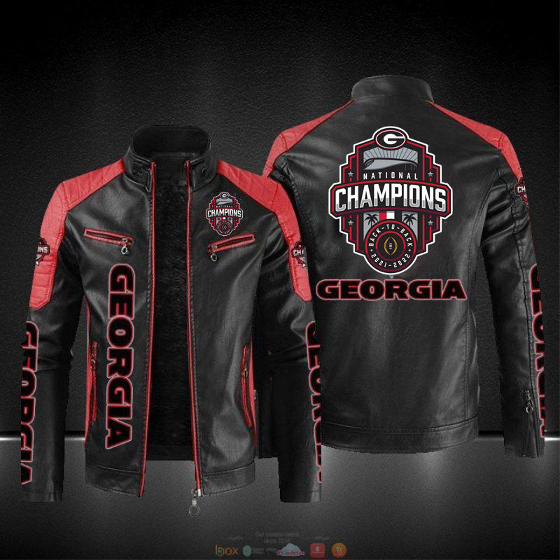 National Champions Georgia Georgia Bulldogs block leather jacket
