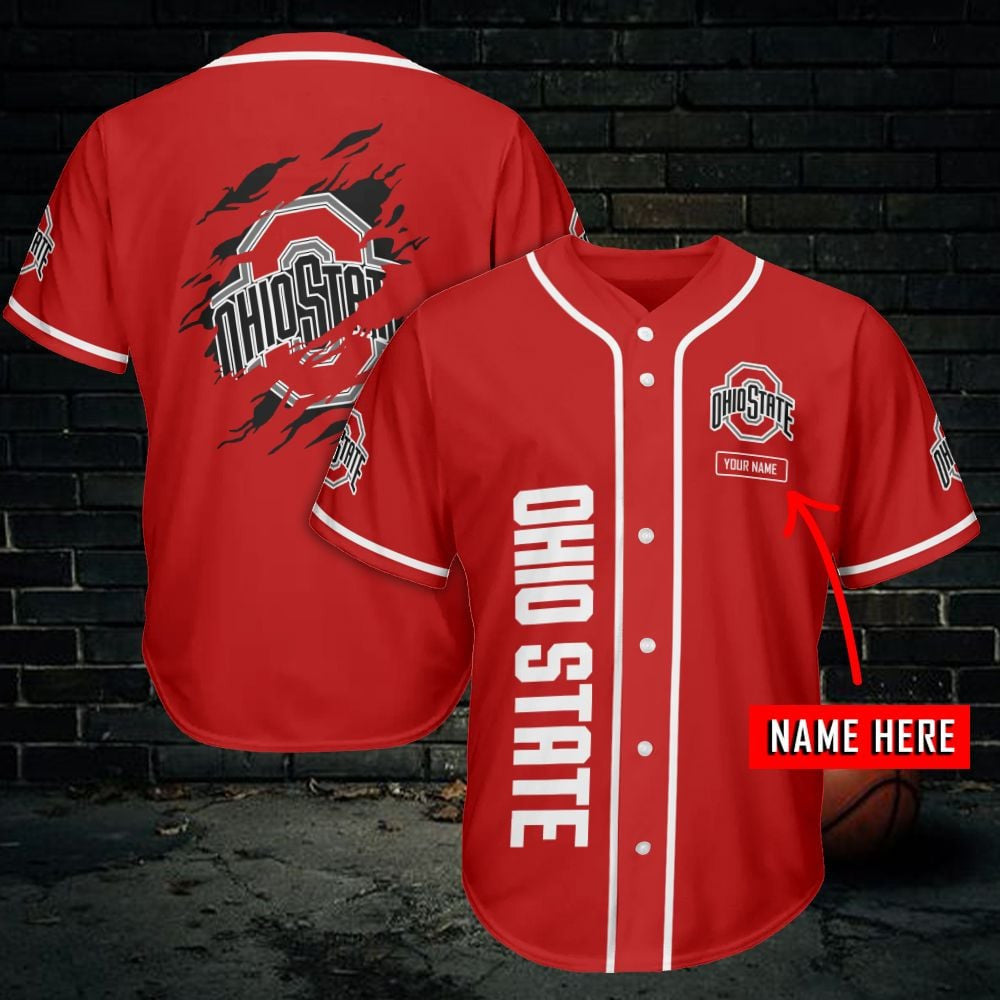 NCAAF Ohio State Buckeyes (Your Name) Baseball Jersey Nicegift BBJT1D9