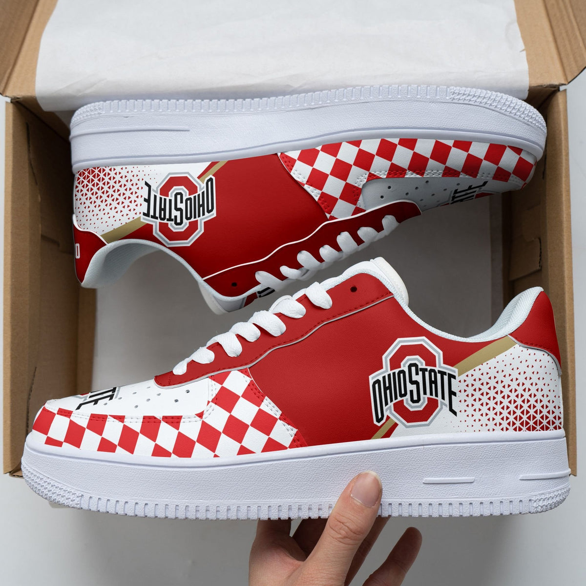 NCAAF Ohio State Buckeyes Air Force Shoes Nicegift AFSW5J6