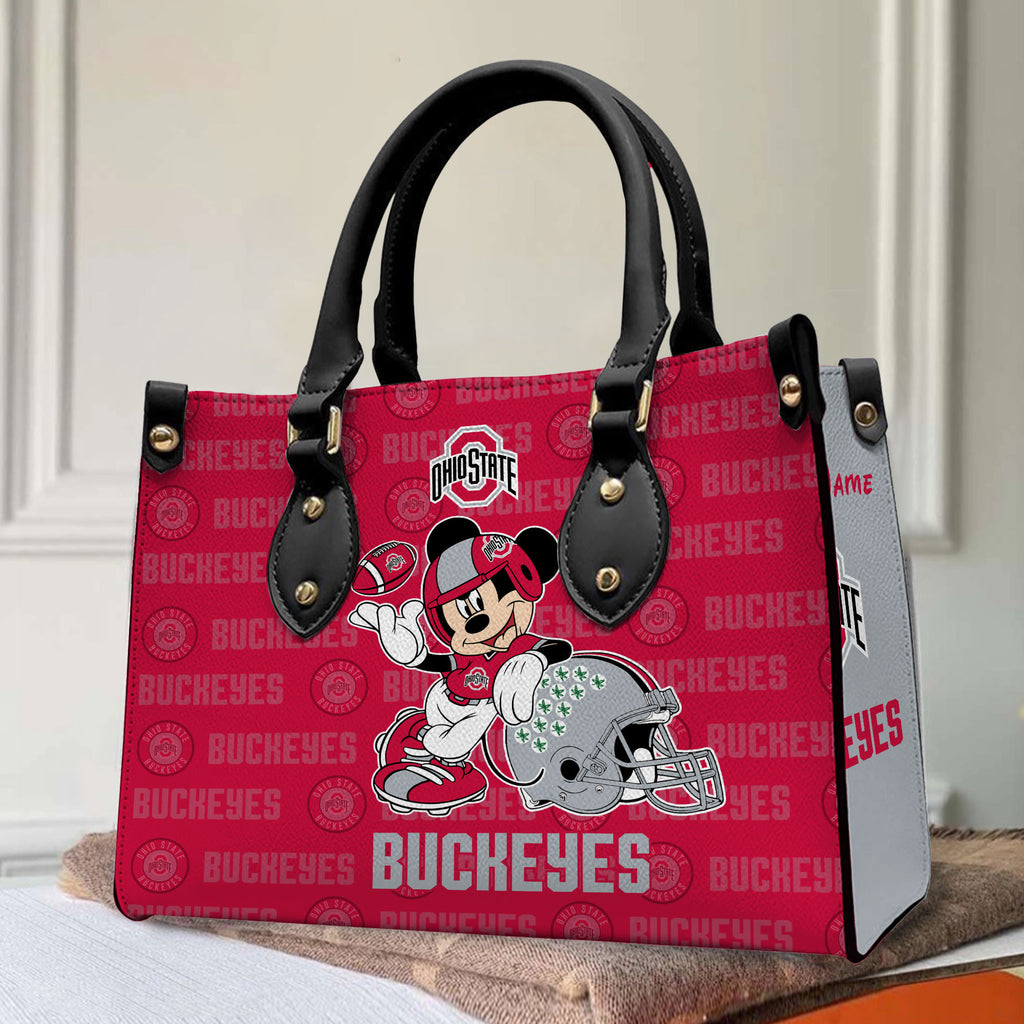 NCAAF Ohio State Buckeyes Mickey Mouse (Your Name) Women 3D Small Handbag Nicegift WSHV4J5