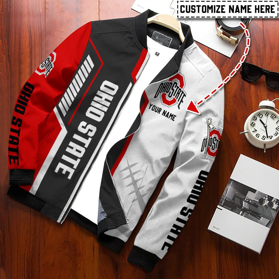 NCAAF Ohio State Buckeyes (Your Name) Bomber Jacket Nicegift 3BBB9P0