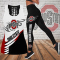 NCAAF Ohio State Buckeyes Hollow Tanktop Leggings Set Nicegift TLSO0Q2