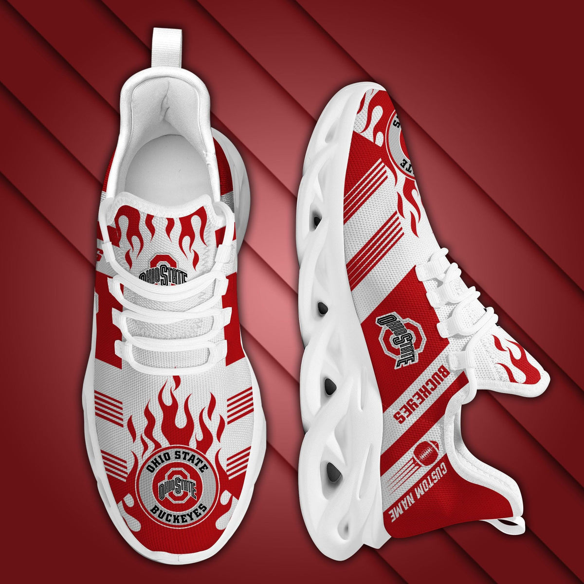 NCAAF Ohio State Buckeyes (Your Name) Max Soul Shoes Nicegift MSST5X2