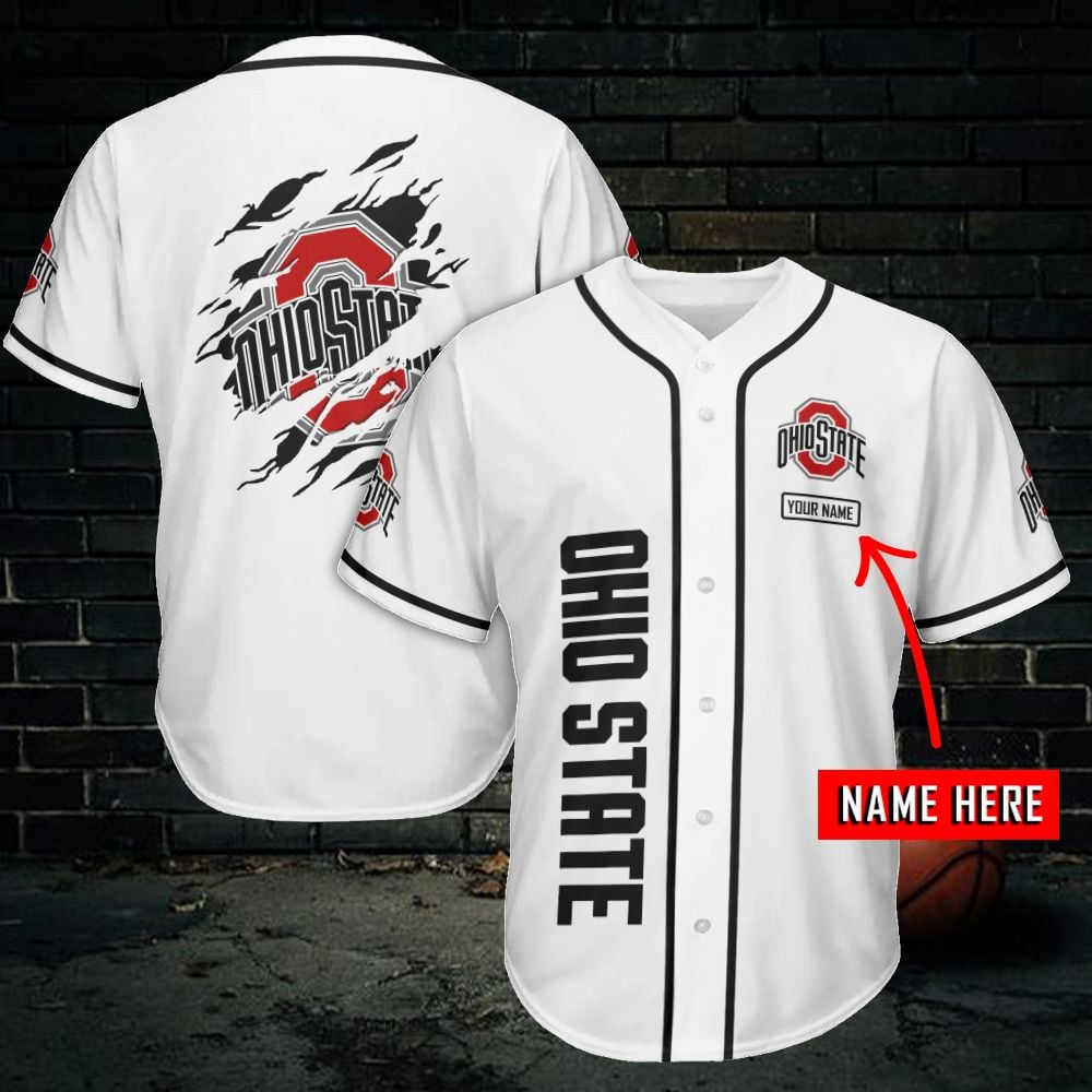 NCAAF Ohio State Buckeyes (Your Name) Baseball Jersey Nicegift BBJS8S3