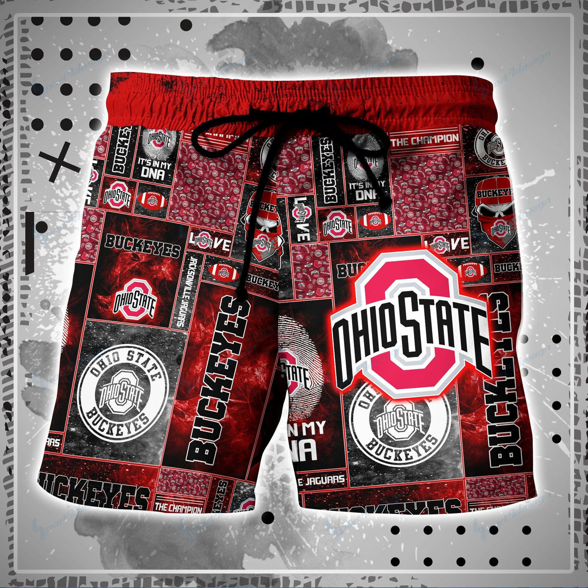 NCAAF Ohio State Buckeyes Men Beach Shorts Nicegift MBSW3P7