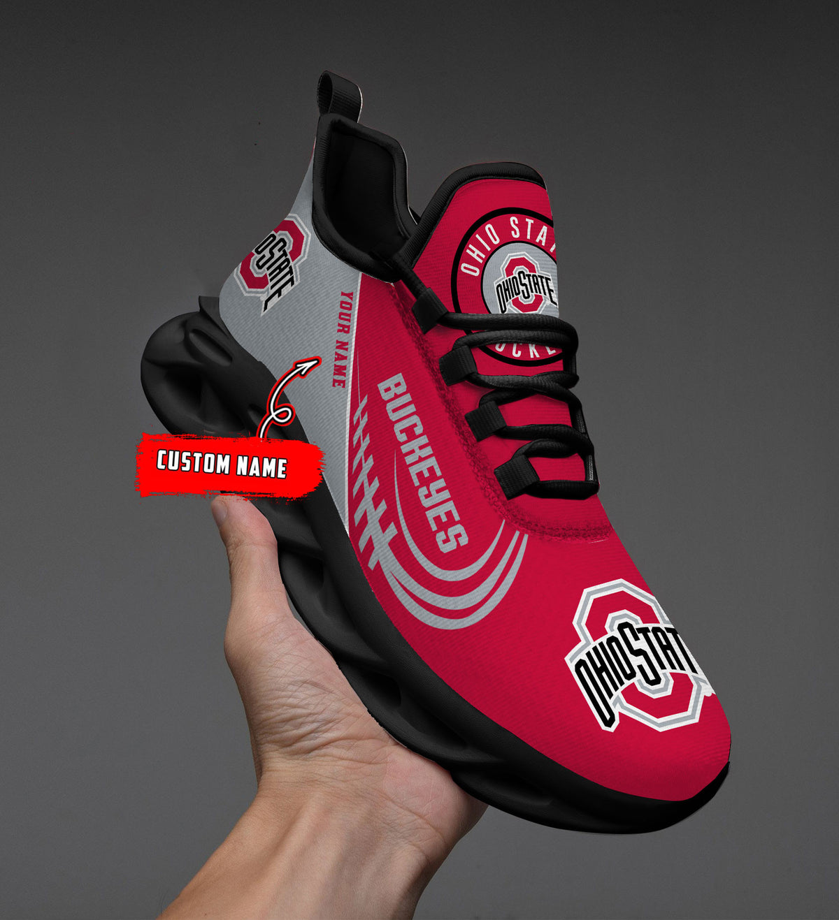 NCAAF Ohio State Buckeyes (Your Name) Max Soul Shoes Nicegift MSSU7H1