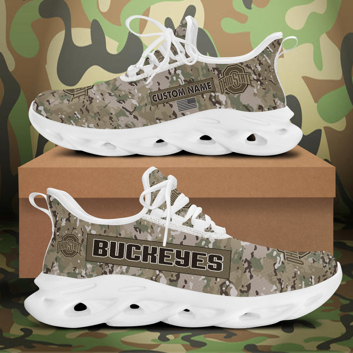 NCAAF Ohio State Buckeyes (Your Name) Max Soul Shoes Nicegift MSSD6J2
