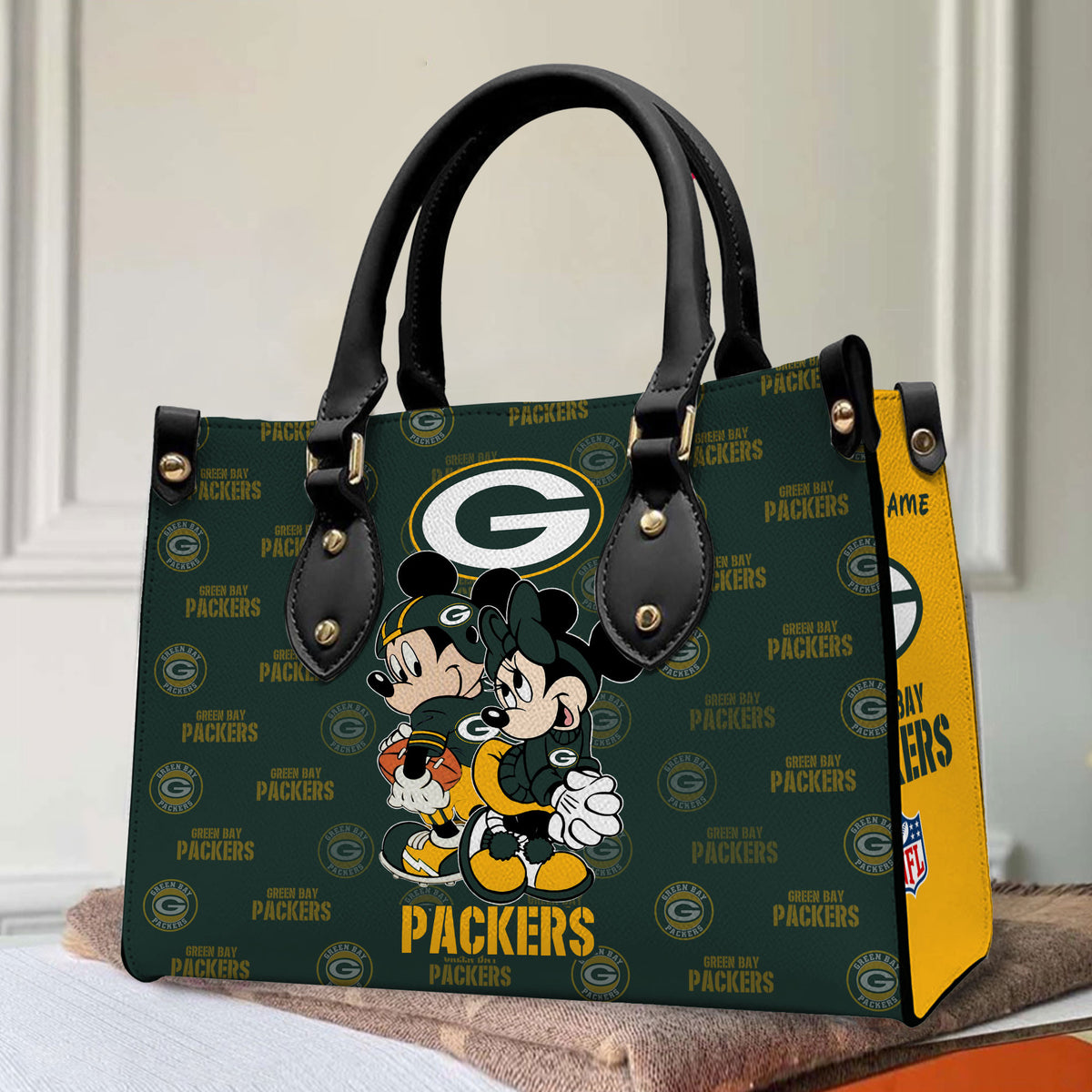Green Bay Packers Personalized Leather Hand Bag BB91