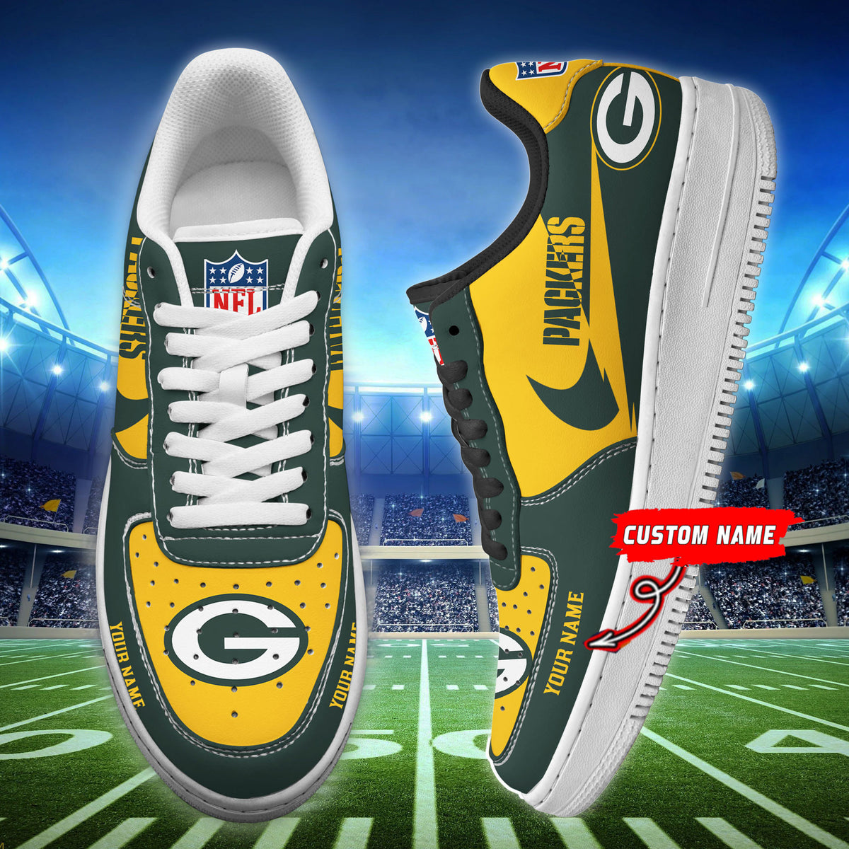 Green Bay Packers Personalized AF1 Shoes BG205