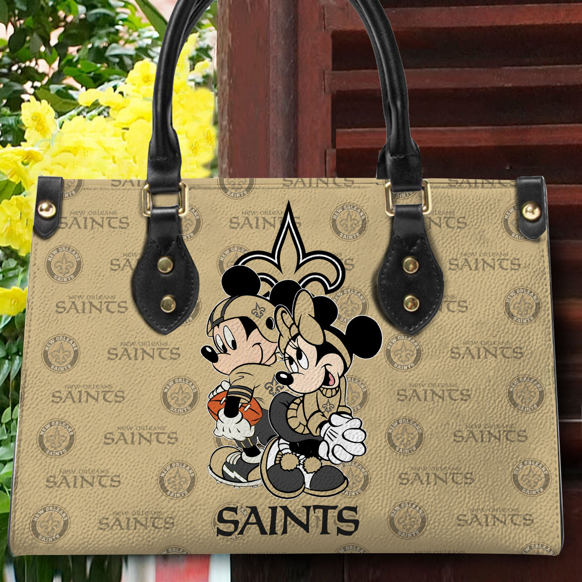 New Orleans Saints Personalized Leather Hand Bag BB102