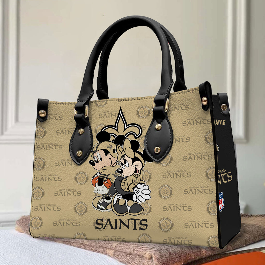 New Orleans Saints Personalized Leather Hand Bag BB102