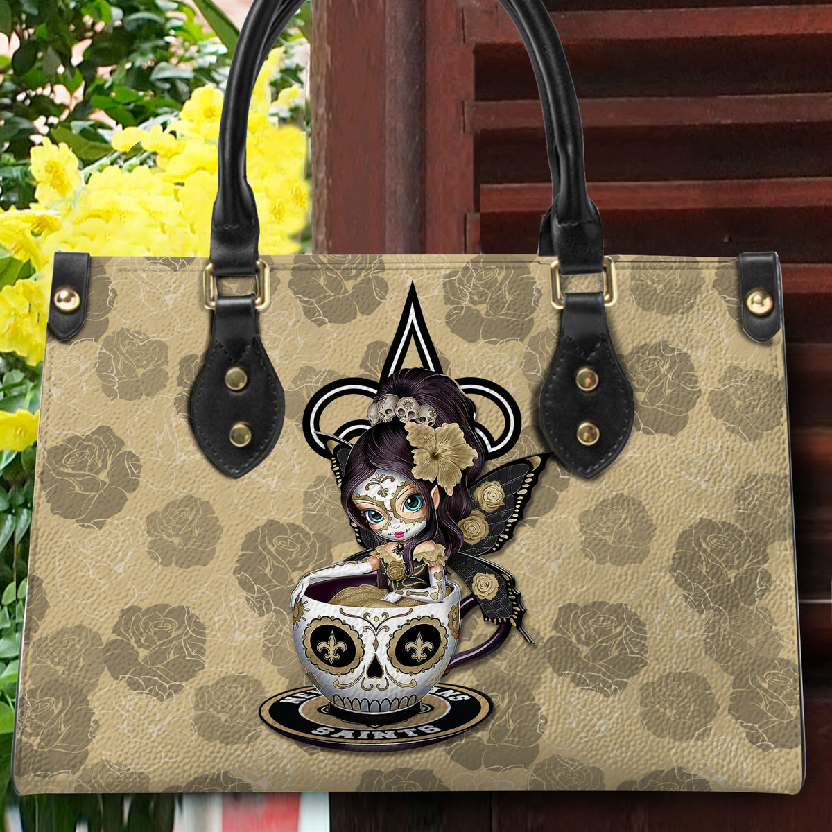 New Orleans Saints Personalized Leather Hand Bag BB70